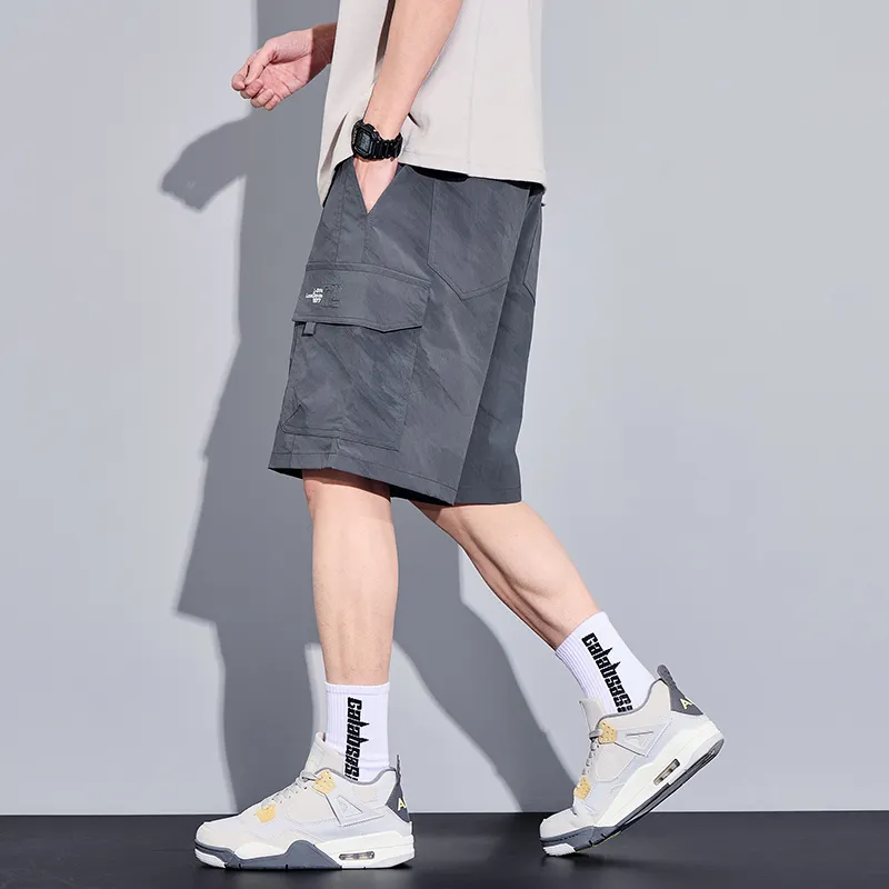 Menglaini Casual Shorts Unisex Dark Gray[Breathable Lightweight]-2