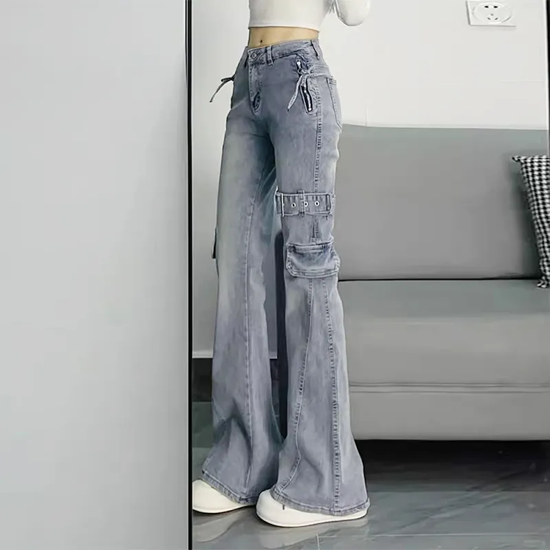 Menglaini Jeans Women's Vintage Blue-3