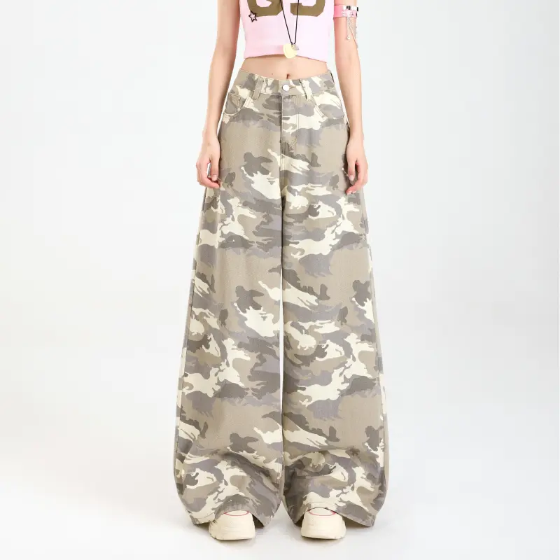 Menglaini Jeans Women's Camouflage-8