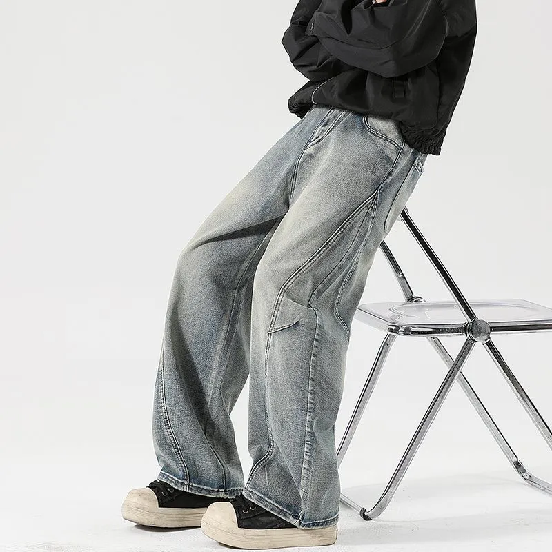 Menglaini Jeans Unisex Distressed Gray-5