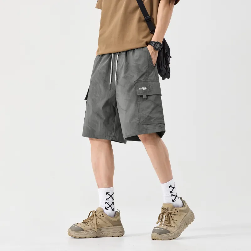 Menglaini Casual Shorts Unisex Army Green-6