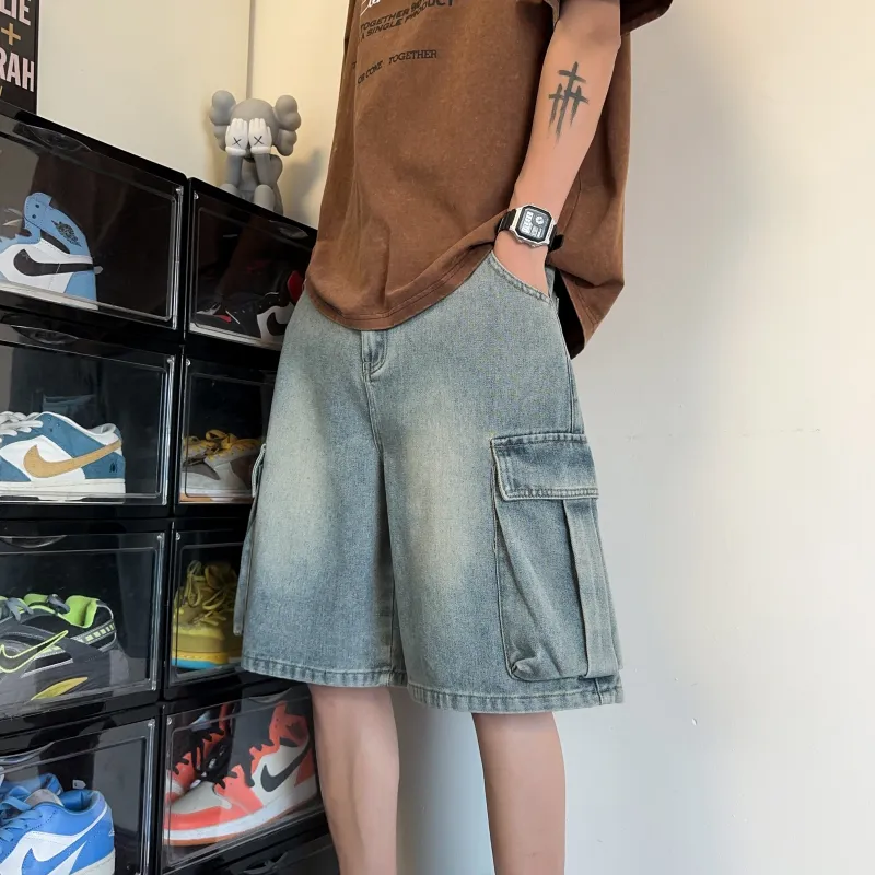 Menglaini Denim Shorts Unisex-3