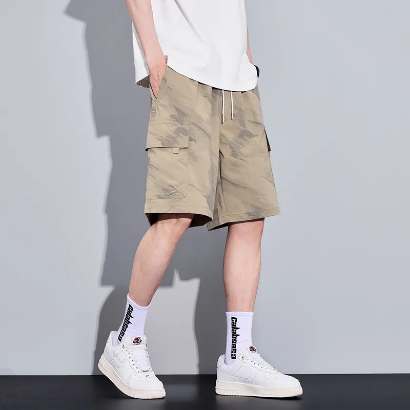 Menglaini Casual Shorts Unisex Khaki[Heavyweight Upgraded]-2