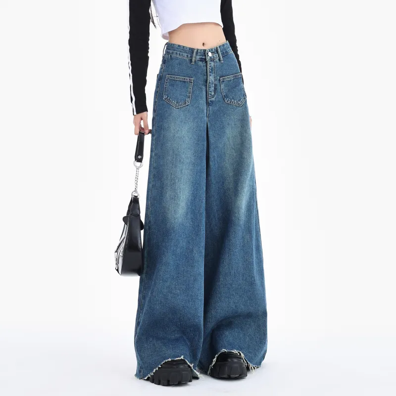 Menglaini Jeans Women's Vintage Blue-7