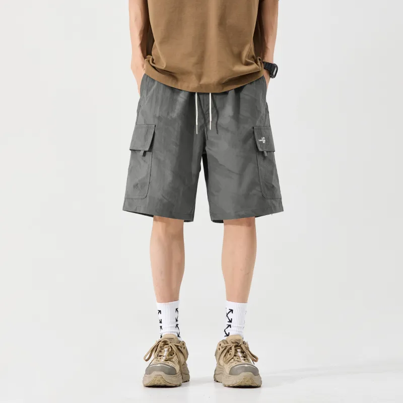 Menglaini Casual Shorts Unisex Army Green-4