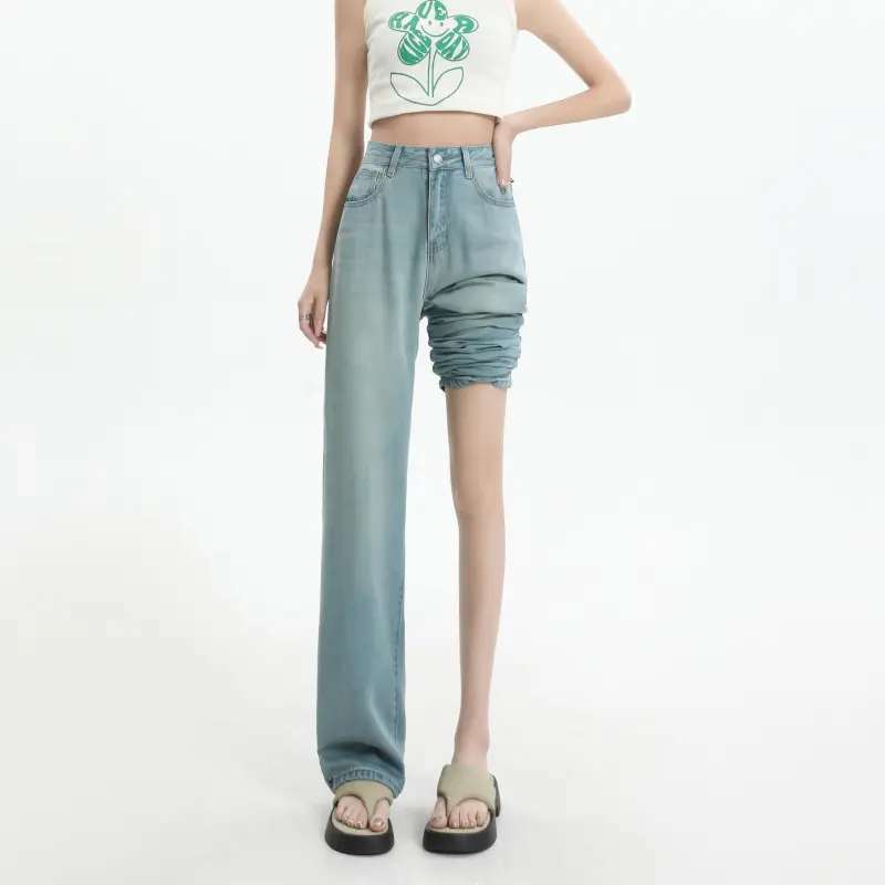Menglaini Jeans Women's Nostalgic Blue-1