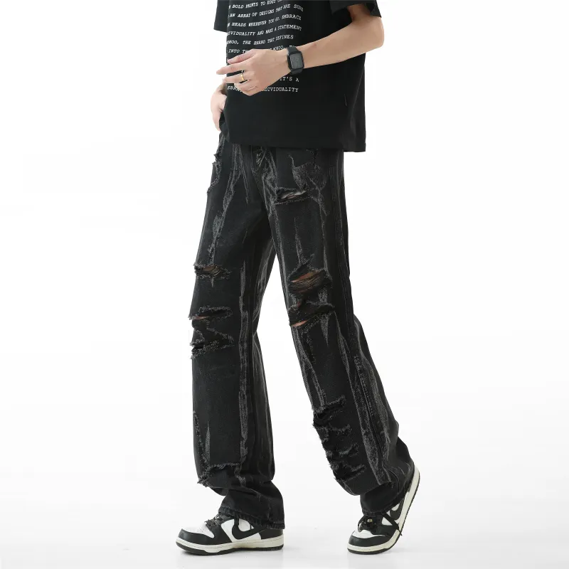 Menglaini Jeans Unisex Black-1