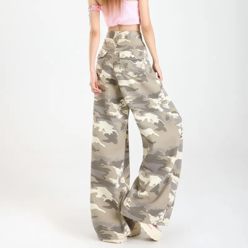 Menglaini Jeans Women's Camouflage-6