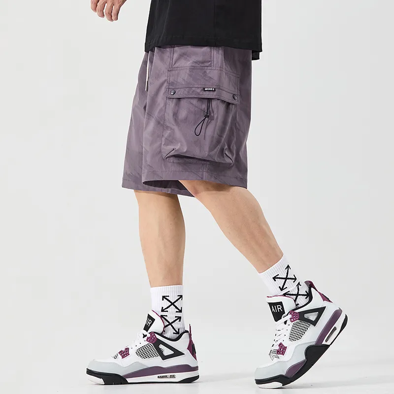 Menglaini Casual Shorts Unisex Purple[Lightweight And Breathable]-3