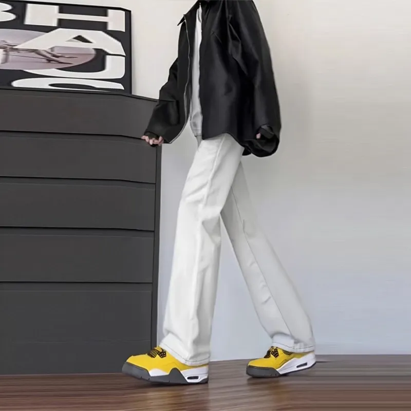 Menglaini Jeans Unisex White-4