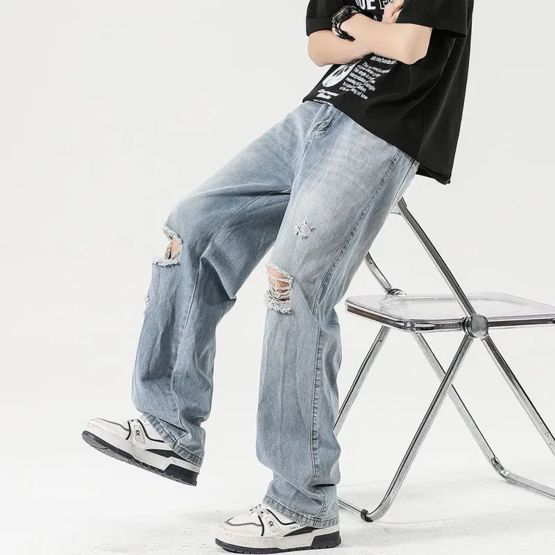 Menglaini Jeans Unisex Light Blue-3