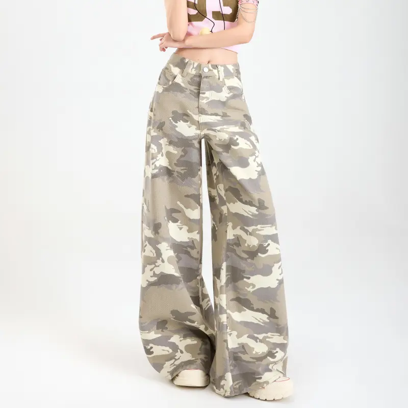 Menglaini Jeans Women's Camouflage-9