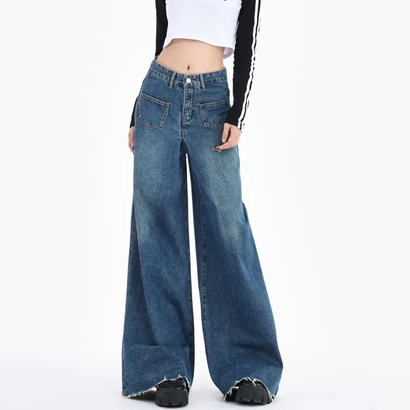Menglaini Jeans Women's Vintage Blue-3