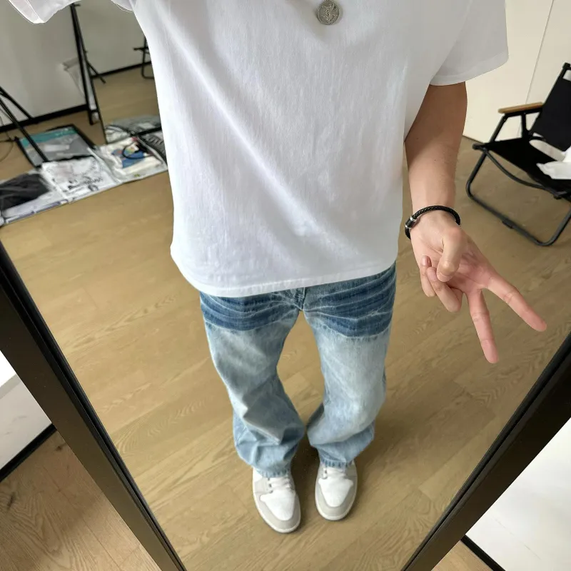 Menglaini Jeans Unisex Blue-4