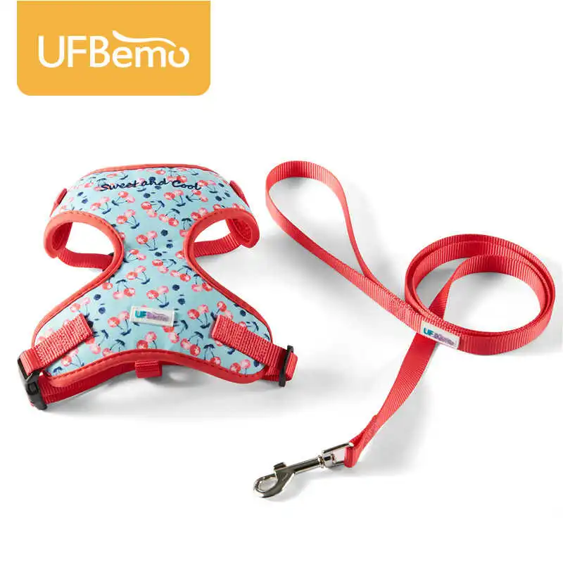 UFBemo Leashes, Chest And Back Set Pink Cherry-1