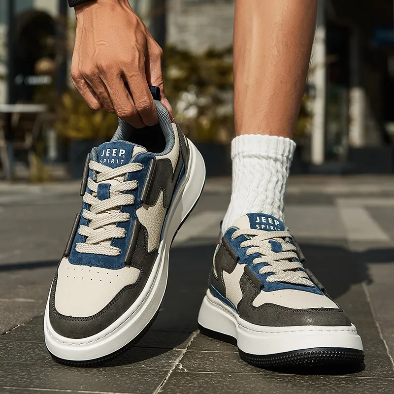 JEEP SPIRIT Low Top Skateboard Shoes Men's Interstellar Blue-11