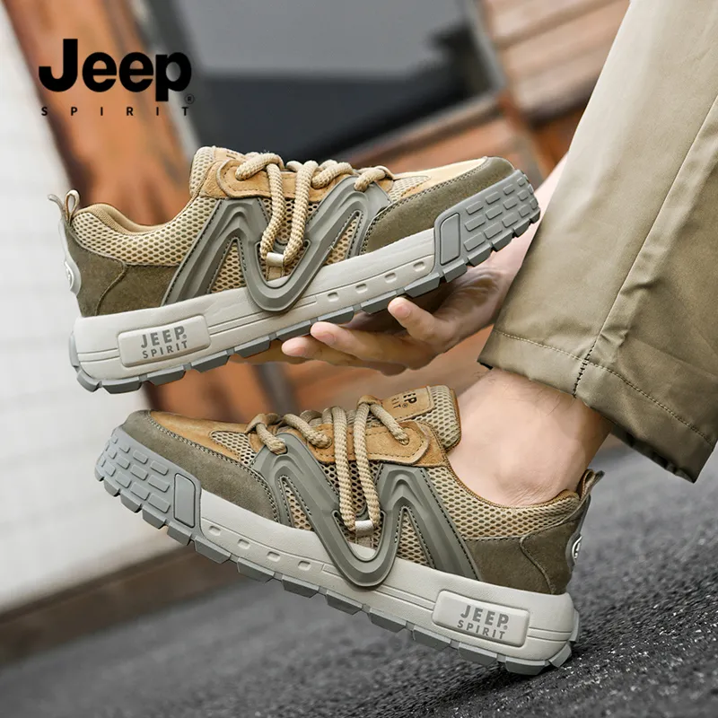 JEEP SPIRIT Low Top Skateboard Shoes Men's Light Sandy-8