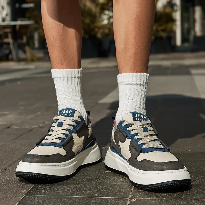 JEEP SPIRIT Low Top Skateboard Shoes Men's Interstellar Blue-10