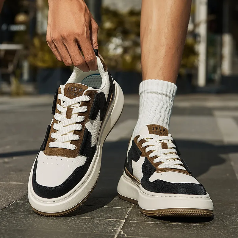 JEEP SPIRIT Low Top Skateboard Shoes Men's Cuban Brown-10