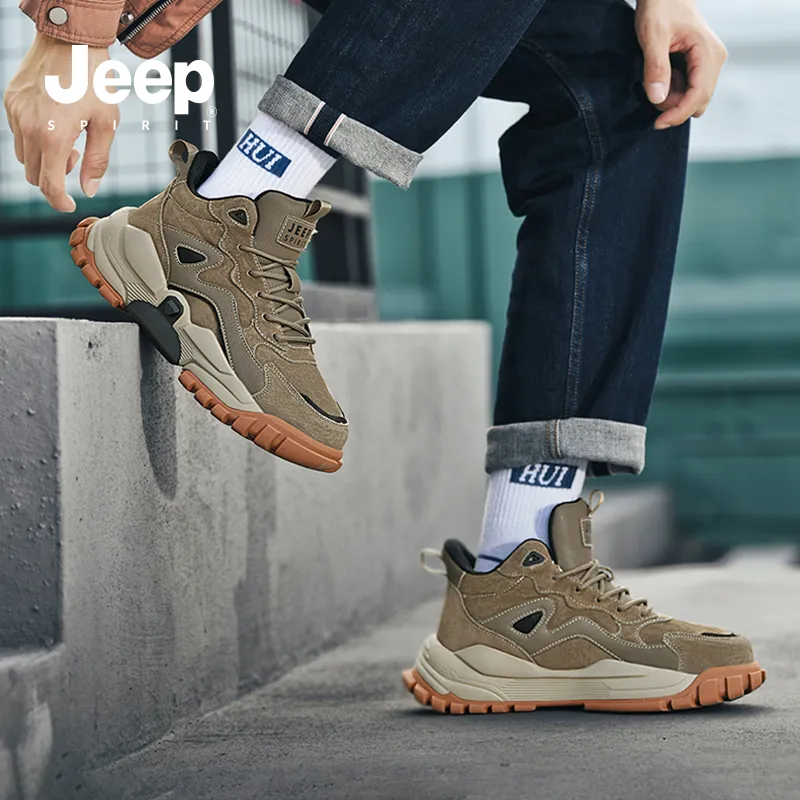 JEEP SPIRIT High-Top Outdoor Shoes Men's Dark Forest Green-7