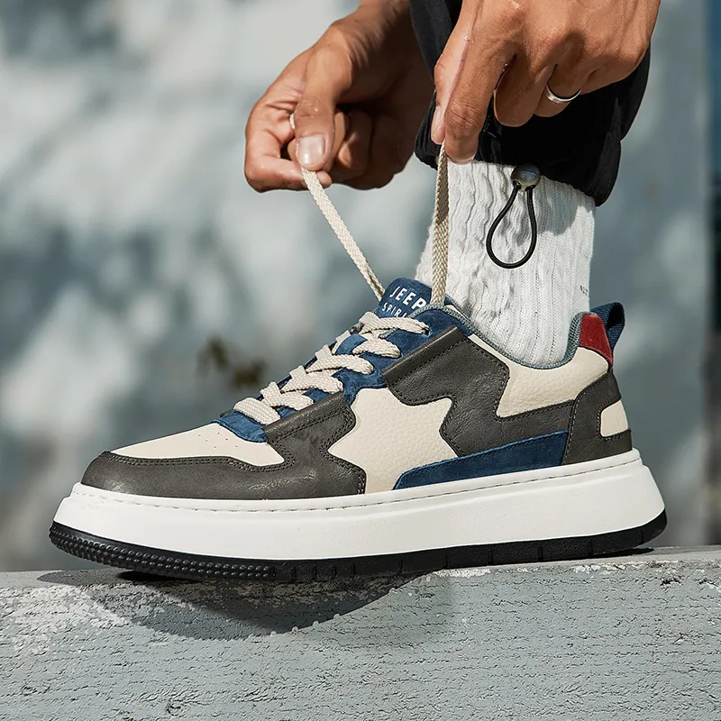 JEEP SPIRIT Low Top Skateboard Shoes Men's Interstellar Blue-8