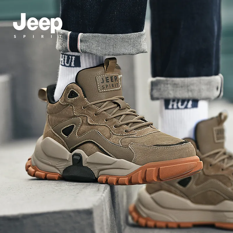 JEEP SPIRIT High-Top Outdoor Shoes Men's Dark Forest Green-6