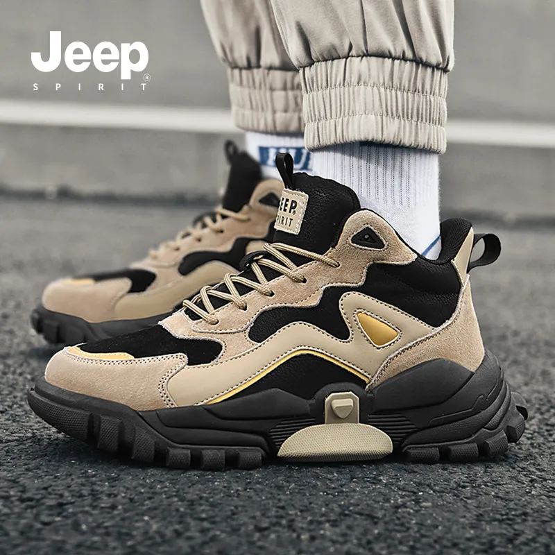 JEEP SPIRIT High-Top Outdoor Shoes Men's Dark Forest Green-25