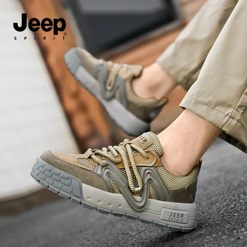 JEEP SPIRIT Low Top Skateboard Shoes Men's Light Sandy-9