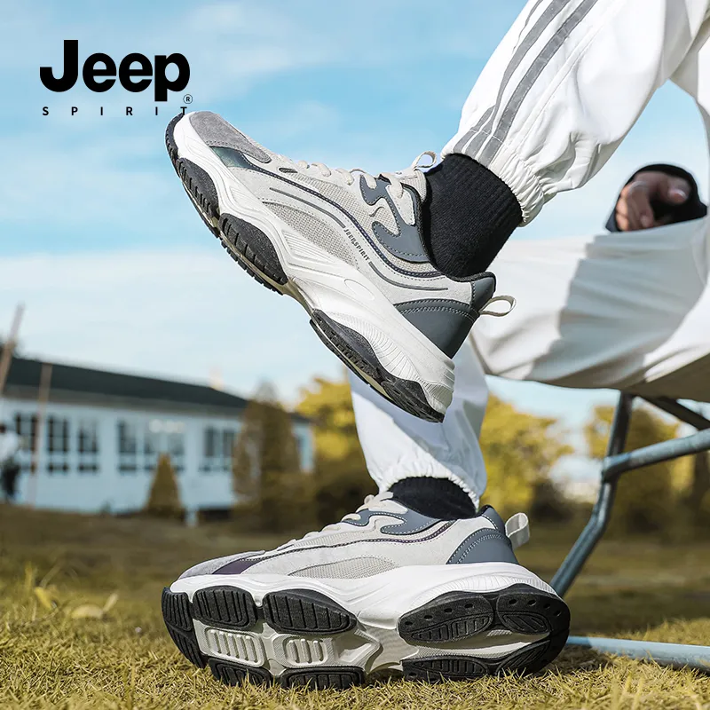 JEEP SPIRIT Low Top Chunky Sneakers Men's Moon Dust Gray-11