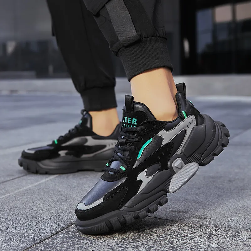 JEEP SPIRIT Cushioning Anti-Slip Wear-Resistant Water-Resistant Coverage Low-Top Casual Shoes Men's Black-9
