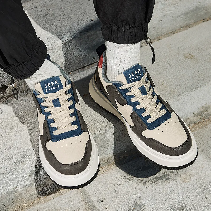 JEEP SPIRIT Low Top Skateboard Shoes Men's Interstellar Blue-7