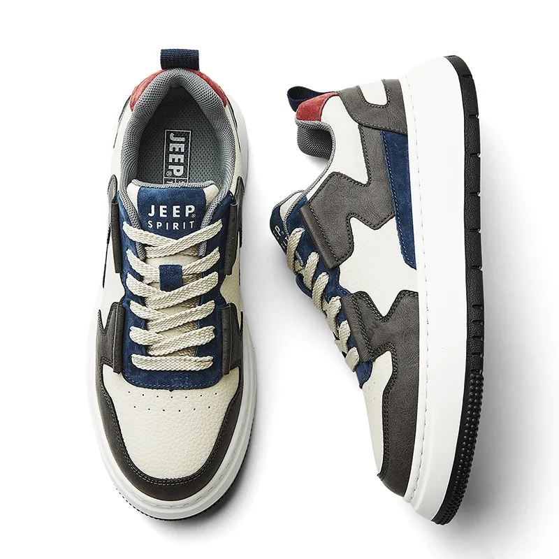 JEEP SPIRIT Low Top Skateboard Shoes Men's Interstellar Blue-3