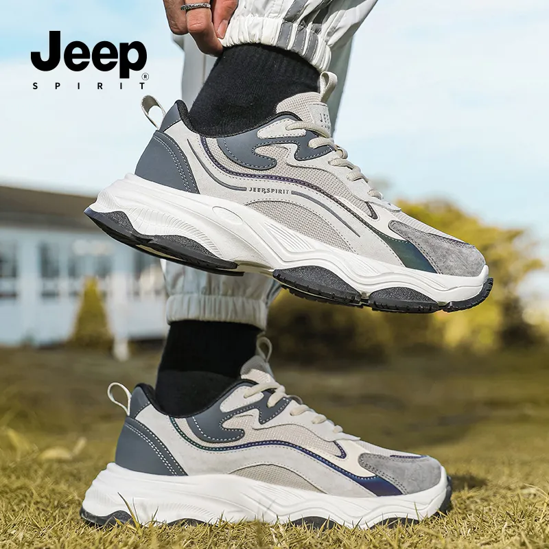JEEP SPIRIT Low Top Chunky Sneakers Men's Moon Dust Gray-13