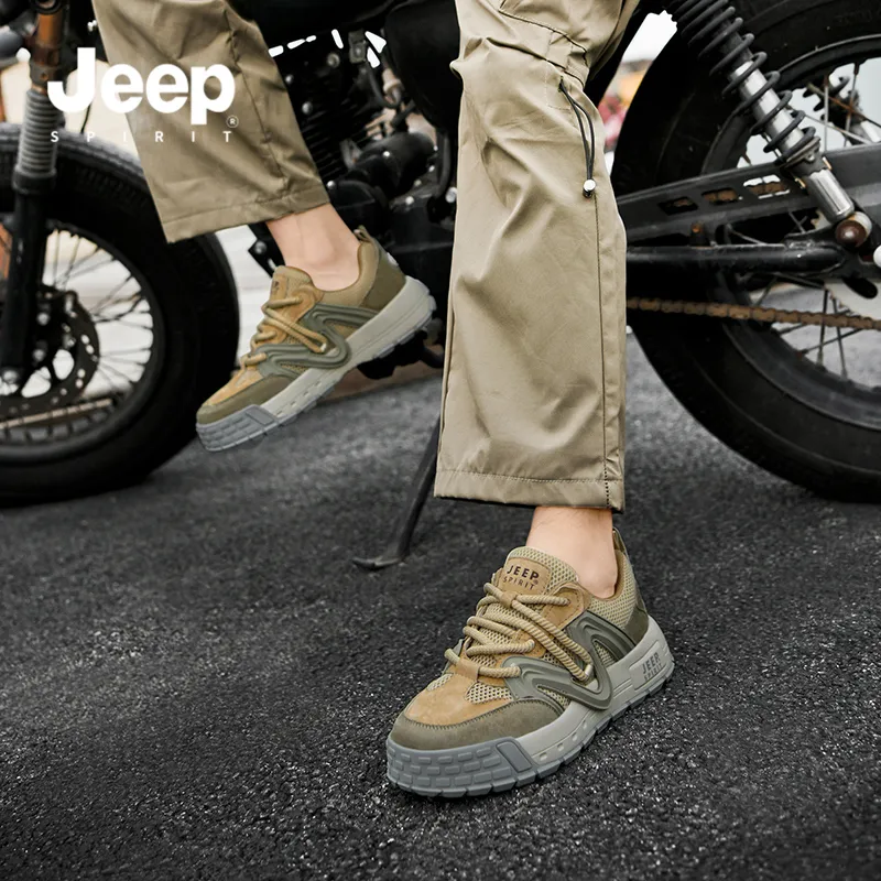 JEEP SPIRIT Low Top Skateboard Shoes Men's Light Sandy-11