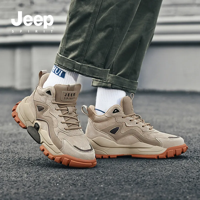 JEEP SPIRIT High-Top Outdoor Shoes Men's Dark Forest Green-17