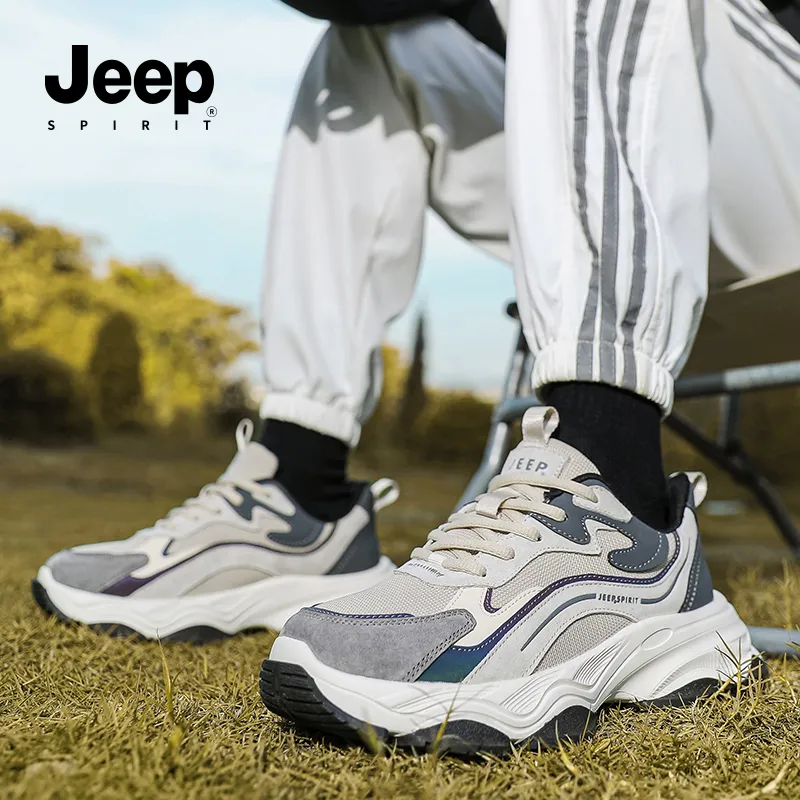 JEEP SPIRIT Low Top Chunky Sneakers Men's Moon Dust Gray-12
