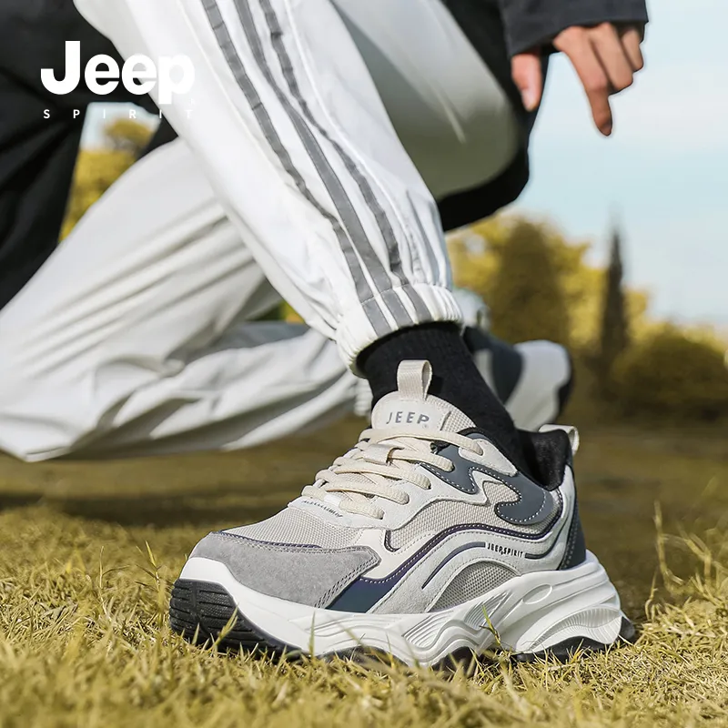 JEEP SPIRIT Low Top Chunky Sneakers Men's Moon Dust Gray-6