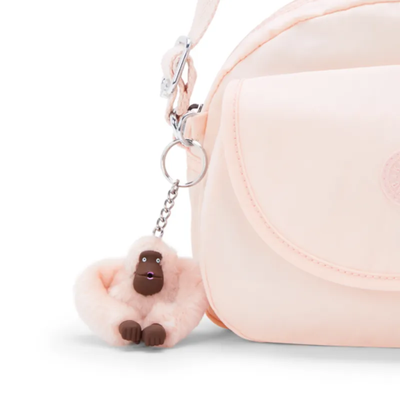 Kipling Fabric Crossbody Bag Regular Women's Beige Pink-3