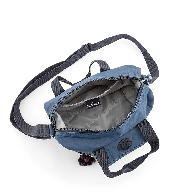 Kipling Polyamide, Travel Commute One Shoulder Handbag Small Size Unisex Soft Pink/Dark Gray-7