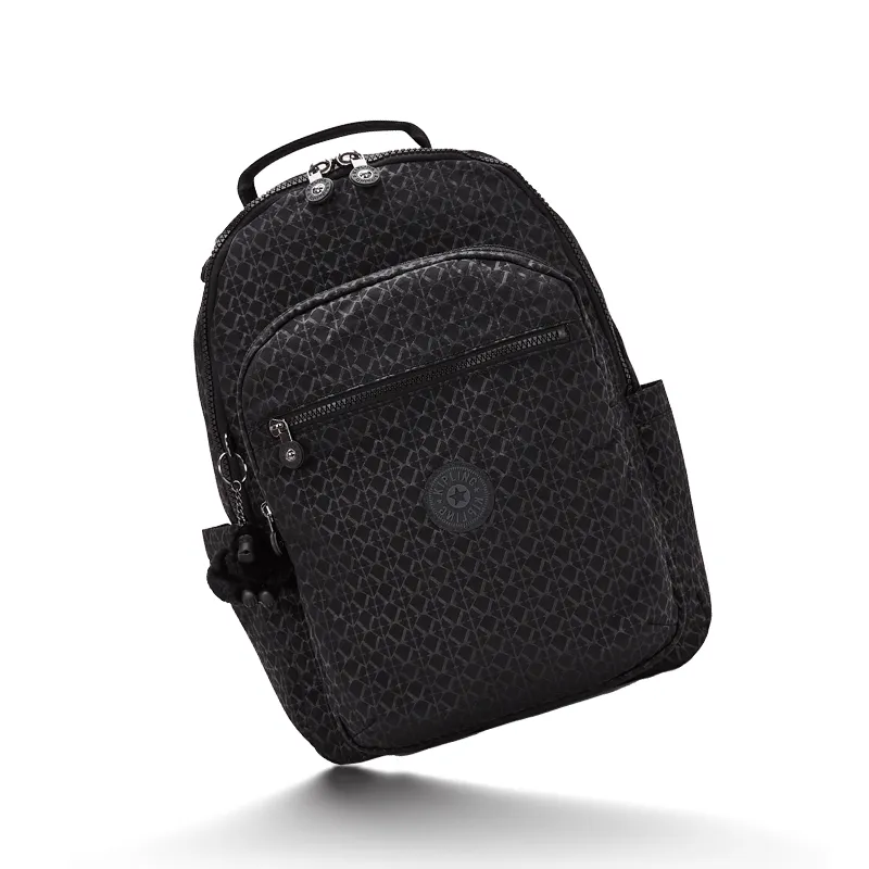 Kipling Polyamide Backpack Unisex Black Base With Letter Print-4
