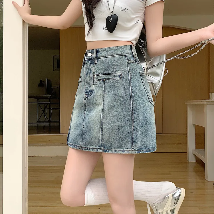 CPAURA Denim Short Skirts Women's-4
