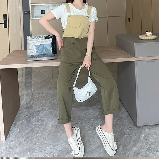 CPAURA Overalls Women's Khaki & Green-2