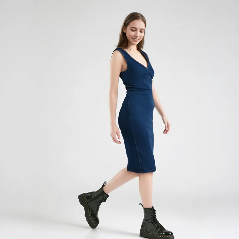 CPAURA Sleeveless Dress Women's Dark Blue-6