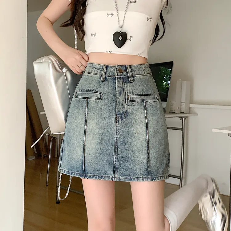 CPAURA Denim Short Skirts Women's-6
