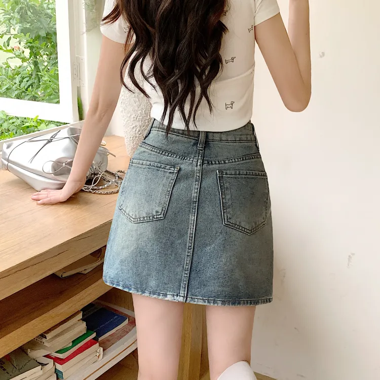 CPAURA Denim Short Skirts Women's-2