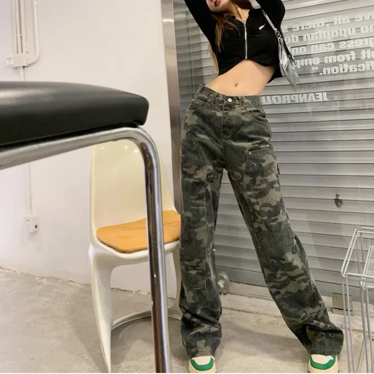 CPAURA Jeans Women's Camouflage-2
