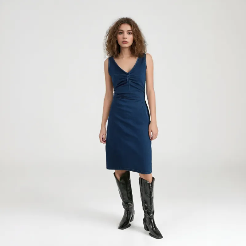 CPAURA Sleeveless Dress Women's Dark Blue-2
