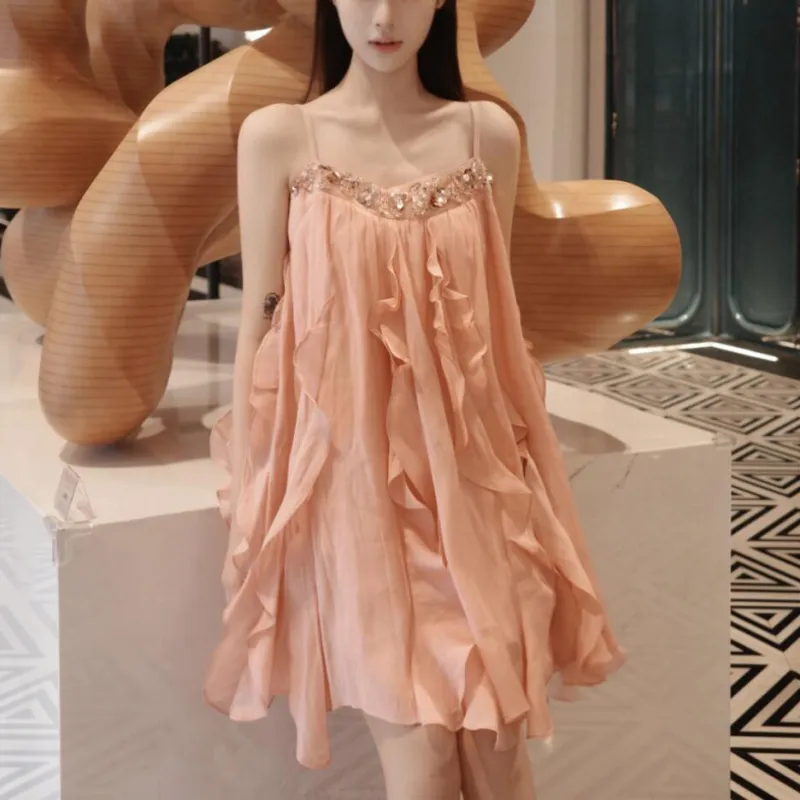 CPAURA Slip Dresses Women's Pink-2