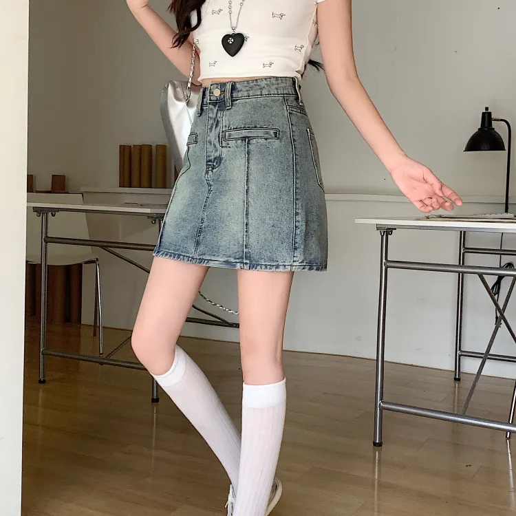 CPAURA Denim Short Skirts Women's-5