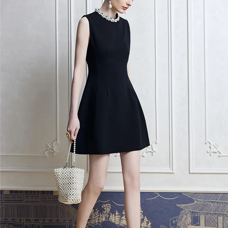 CPAURA Sleeveless Dress Women's Black-2